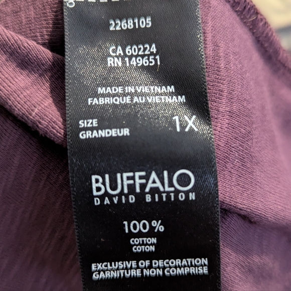 Buffalo David Bitton Purple Long Sleeve Top - Women's 1X - Picture 6 of 9